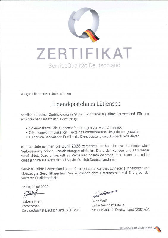 Zertifikat Qualitat Deutschland