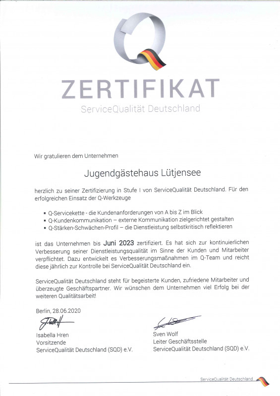 Zertifikat Qualitat Deutschland